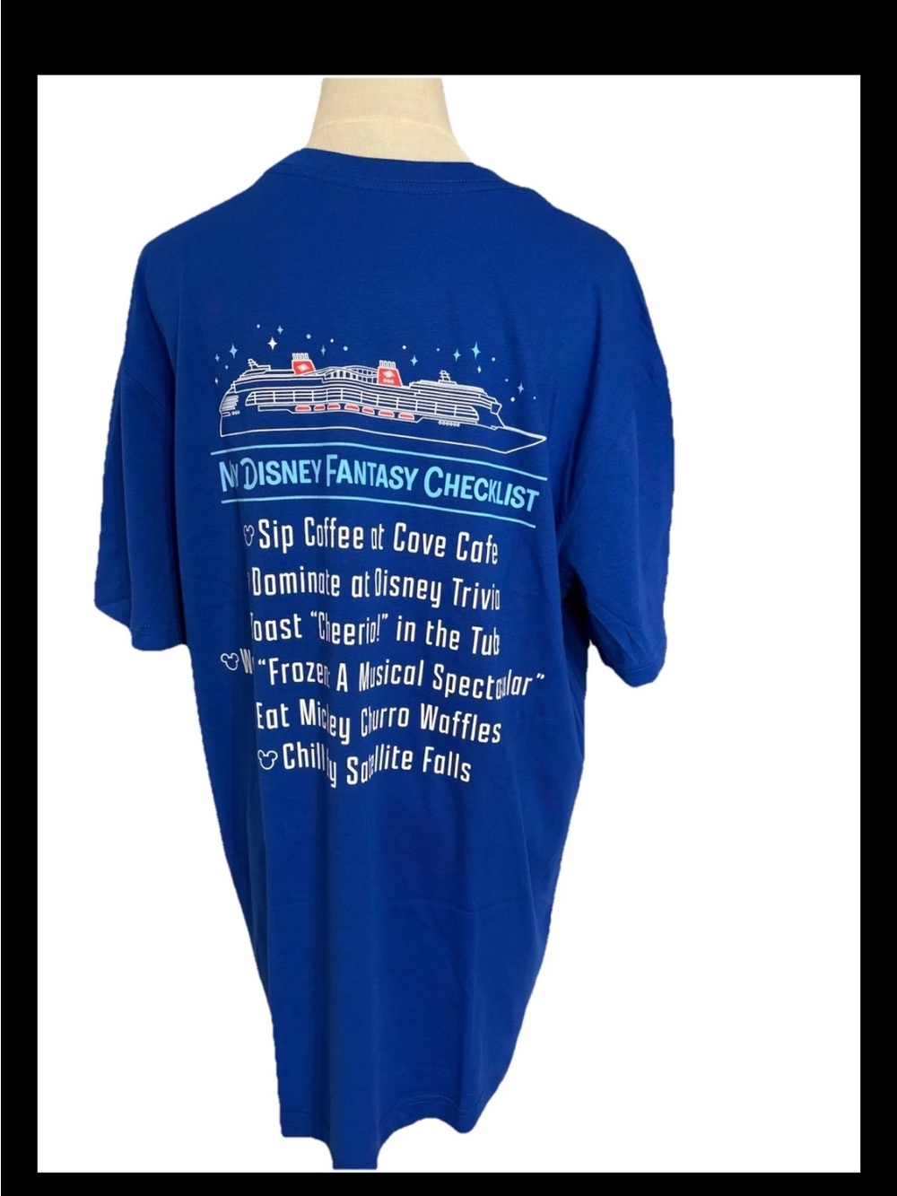 Disney Cruise Line Fantasy Adult Royal blue XL T-shirt Unisex Crew Neck New wit